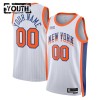 New York Knicks Custom Nike 2024-25 City Edition Valkoinen Lasten Pelipaidat Swingman